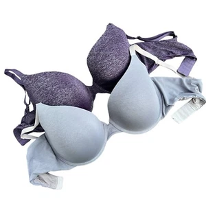 (2) 38DD Victoria’s Secret Uplift Semi Demi Bra Purple & Gray - Picture 1 of 6