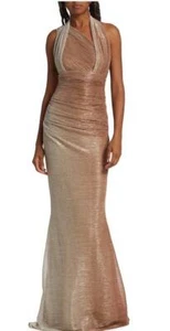 VESTIDO DE SIRENA METÁLICA TALBOT RUNHOF TALLA 6 PRECIO DE VENTA SUGERIDO POR EL FABRICANTE $2395 - Imagen 1 de 8