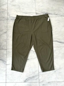 Old Navy Green Pulla High Rise Comfort Waistband Cropped Pants Size 4X NWT - Picture 1 of 11