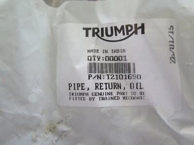OEM Triumph Scrambler Oil Return Line T2101690  (2B1-3) - Image 1 of 3
