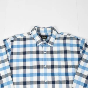 Neiman Marcus Men’s 100% Cotton Long Sleeves Shirt Size Large Color White Blue - Picture 1 of 10