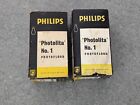 2x Vintage Photolita No 1 Philips Photoflood Glühbirnen Made in Großbritannien 