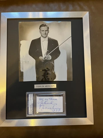 YEHUDI MENUHIN Signed PSA  Framed Cover