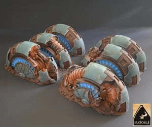 3d printed Damaged Generators Scenery Terrain for War Games 28mm/32mm Painted - Picture 1 of 8