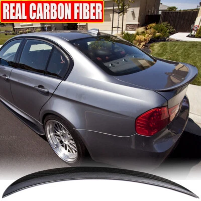 Alerón trasero de carbono real para BMW Serie 3 E90 325i M Sport M3 Sedán 05-12 Foto 1 de 4