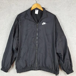 Nike Swoosh Logo Youth Boy's Size Small Retro Windbreaker Track Jacket Pockets - Picture 1 of 8
