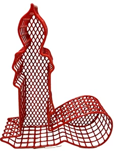 Vintage Rot Metall Draht Weihnachten Kerze Organizer Korb Luft Pflanzen Halter - Bild 1 von 4