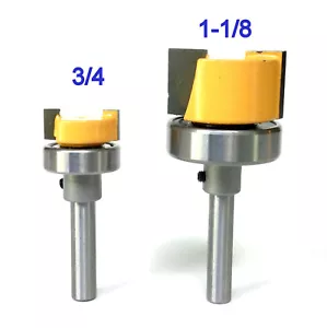 2 Stck. 1/4 Zoll Sh Top Bearing Dado 3/4 Zoll & 1-1/8 Zoll Durchmesser Bündig Trim Muster Bits Set GSA - Bild 1 von 12