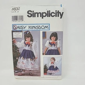 Vestido Daisy Kingdom Simplicity 8832 Niñas y Muñeca Patrón Tallas 3-8 NUEVO SIN CORTAR - Imagen 1 de 3