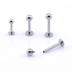 TITANIUM Internally Threaded Labret Lip Piercing Stud Monroe Tragus Helix Cheek - Picture 1 of 5