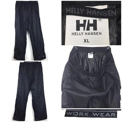 Pantalones de lluvia Helly Hansen Work Wear para hombre XL (36 pulgadas de cintura) negros ligeros de nailon Foto 1 de 4