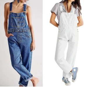 Women Cotton Bibs Overalls Girls Baggy Rompers Casual Denim Suspender Jumpsuit - Picture 1 of 14