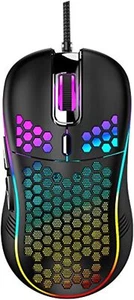 Honeycomb Wired Gaming Mouse, RGB Backlight and 7200 Adjustable DPI, Ergonomic a - Picture 1 of 5