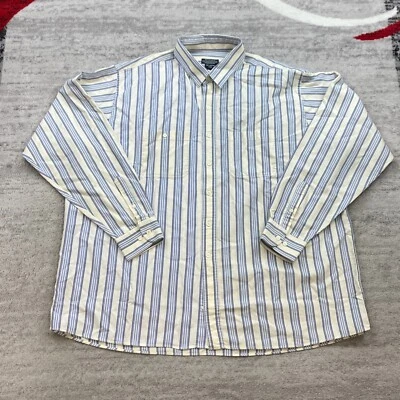 J.Peterman Oxford Button Shirt 2XL XXL Beige Tan Blue Outdoors Dress Hickory Men - Image 1 of 4