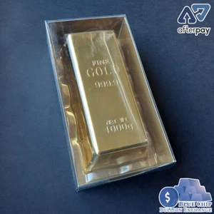 Perth Mint 6.5" Replica Gold Bullion Bar Door Stopper Paperweight - Picture 1 of 6