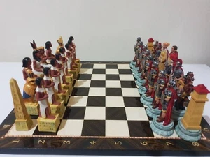 Egyptian Roman Chess Set Handcrafted Historical Battle Theme, Gift Ideas 🎁 - Picture 1 of 13