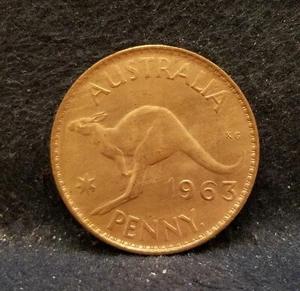 1963 (p) Australia penny, Elizabeth II, Perth mint, UNC, KM-56 (AS2) - Picture 1 of 6