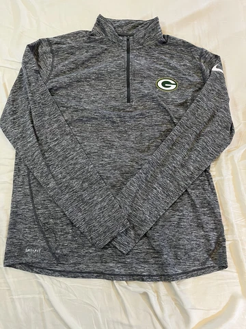 Green Bay Packers 1/4 Zip Nike Pullover Jacket Gray XL Cover