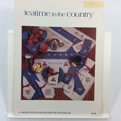 Teatime in the Country Sue Hillis Cross Stitch Craft Pattern Table Decor - Image 1 of 4