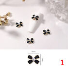 10Pcs Nail Art Decorations Alloy Elegant Black White 3D Bowtie Craft Nail CharS0