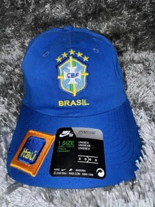 Brasil National Soccer Team Hat Cap Strapback Blue Nike SB Brazil Futbol Adjusta - Picture 1 of 11