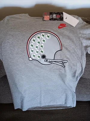 NWT BOYS NIKE OHIO STATE BUCKEYES FOOTBALL NIKE TEE GREY T-SHIRT SIZE LG,,LOOK - Image 1 of 4