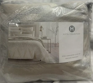 Hotel Collection Strukturierte Chevron King Bettdecke 3-teiliges Bettwäsche-Set. R7 - Bild 1 von 3