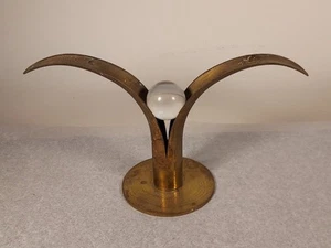 Candelabro vintage sueco Ystad-metal firmado de colección, genuino todo latón lirio - Imagen 1 de 10