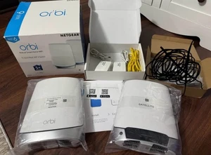 NETGEAR - Orbi AX4200 Tri-Band Mesh WiFi 6 System Cable Modem (2-Pack) - White - Picture 1 of 1