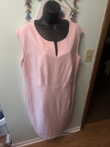Kasper Womens Pink Notched-Neck Sheath Dress Wide Size 16W - Picture 1 of 6
