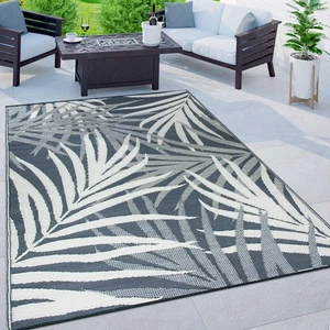 Outdoor Rug Tropical Leaves Coastal Reversible Recycled Plastic Carpet Patio Rug - Picture 1 of 32