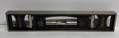 Vintage Stanley #36G 12” Heavy Steel Machinist Level w/ Glass Vial Guards - Image 1 of 4