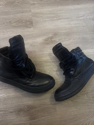 Rick Owens Geobasket Sneaker Black Leather Men's Shoes Size 12/45 - Image 1 of 4