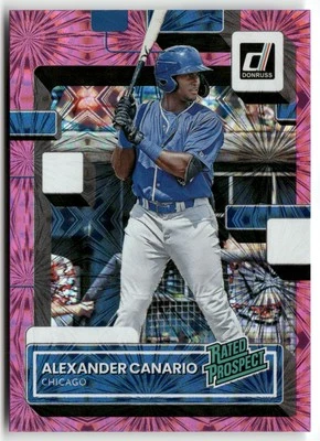 2022 Donruss #RP-12 Alexander Canario Rated Prospects Pink Fireworks - Image 1 of 2