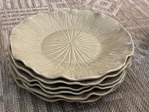 METLOX POPPYTRAIL LOTUS DINNER PLATE SET OF 6 BEIGE 11" - Picture 1 of 9