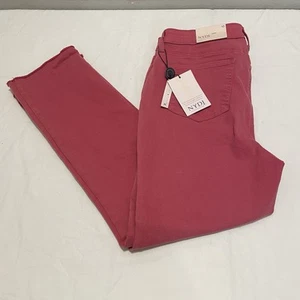 NYDJ Pink Denim Sheri Slim Jeans Ankle Raw Hem Lift Tuck Size 10 NEW - Picture 1 of 12