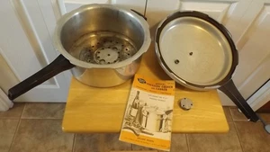 Pentola a pressione VINTAGE Mirro-Matic #396M alluminio 6 qt 5-10-15 peso pressione - Foto 1 di 6