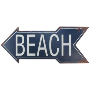 Großes Blechschild Metall zum STRAND Pfeil Maritim Meer Haus FL Küste Wohndeko - Bild 1 von 1