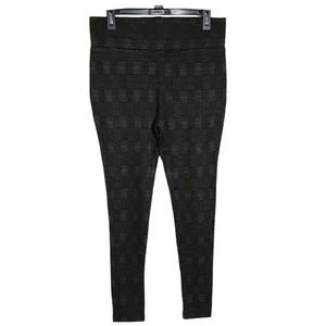 Tahari Damen Leggings Medium Window Pane Glen Plaid grau breiter Band hoher Bund - Bild 1 von 9