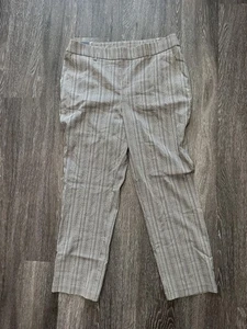 Pantalones Rafaella Mujer 18 Cálidos Taupe Cuadros Elastizados Vestido Tobillo Carrera Trabajo - Imagen 1 de 5