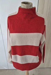 Whistles Colour Block Red/cream Wool Jumper Size Small - Picture 1 of 7