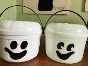 VTG 1986 McDonald's Happy Meal Halloween Ghost Boo Bucket Pail Glow In The Dark - Picture 1 of 2