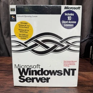 Microsoft Windows NT Server 4.0 SP4 W/10 CAL New Sealed - Picture 1 of 9