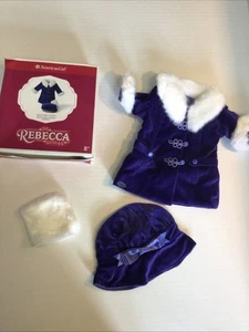 American Girl Doll Rebecca's Blue Winter Coat, Hat, Muff COMPLETE w/BOX READ - Picture 1 of 7