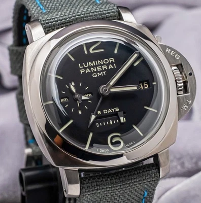 Panerai 233 Luminor 8 Days GMT $12K MSRP Box Black Dial PAM233 PAM 00233 PAM - Image 1 of 4