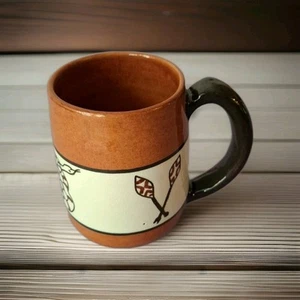  Hand Painted Pueblo Pottery Ceramic Mug Tribal Signed Southwest  - Picture 1 of 7