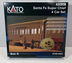 KATO N Scale Santa Fe Super Chief Add On 4 Car Passenger Set C 106-6003 RARE!! - Picture 1 of 3