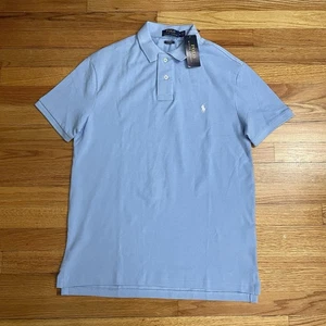 NWT Polo Ralph Lauren Men's Custom Slim Fit Classic Polo Shirt Medium Blue - Picture 1 of 9