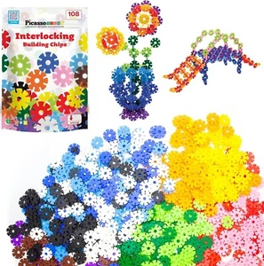 Building Chips Interlocking Disc Construction Blocks in 12 Colors STEM Learning - Picture 1 of 6