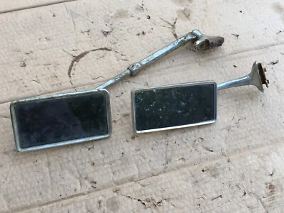 Vintage rectangle side view mirror set, rat rod, packard? - Image 1 of 4